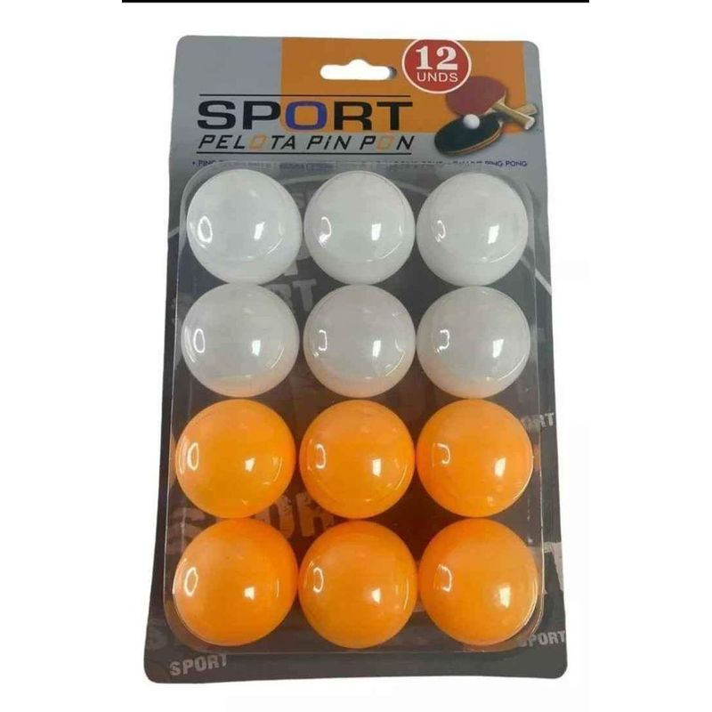 GENERICO - Pack 24 pelotas De Pin Pong Mesa Tenis Blancas Y Naranja