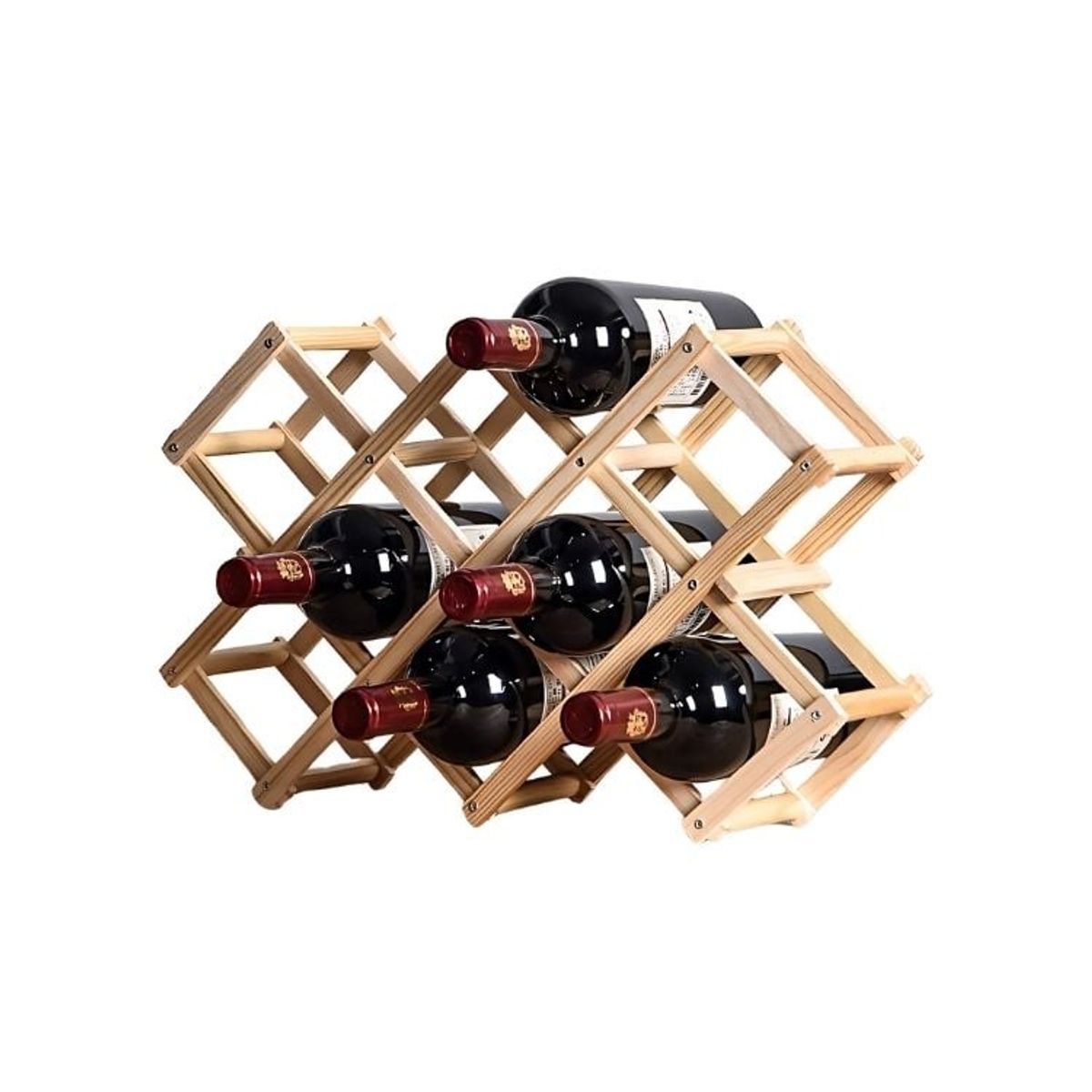 CRUSEC - Estante Para 10 Botellas de Vino Plegable