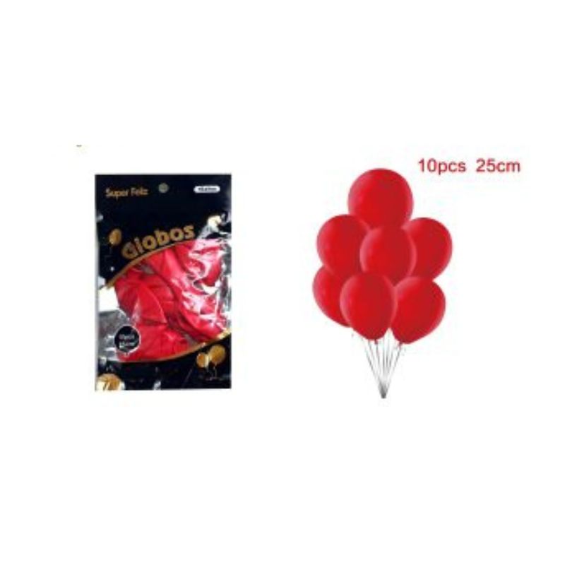 GENERICO - GLOBOS PERLADOS 25 CM 10 PCS