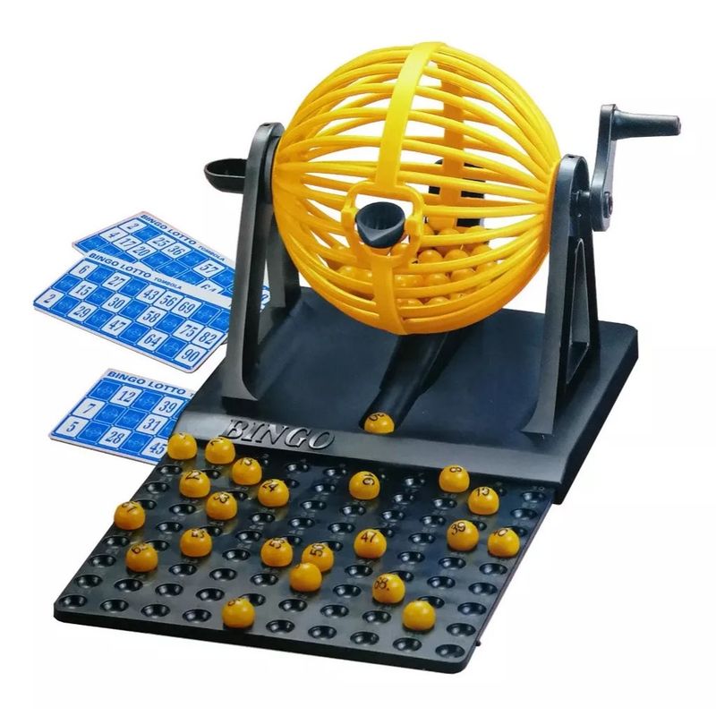 GENERICO - Juego Set Mini Bingo Tómbola 90 Números y 12 Cartones