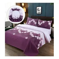 GENERICO - Sabanas Premium 100% Algodón - Purpura - 1,5 plazas