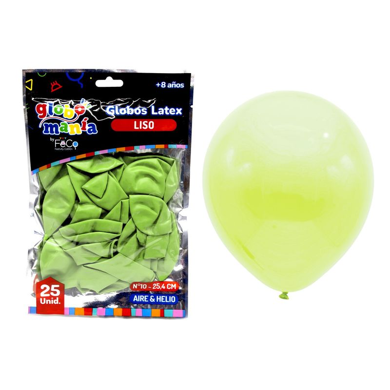 GENERICO - GLOBO 10 VERDE LIMA X25UNI