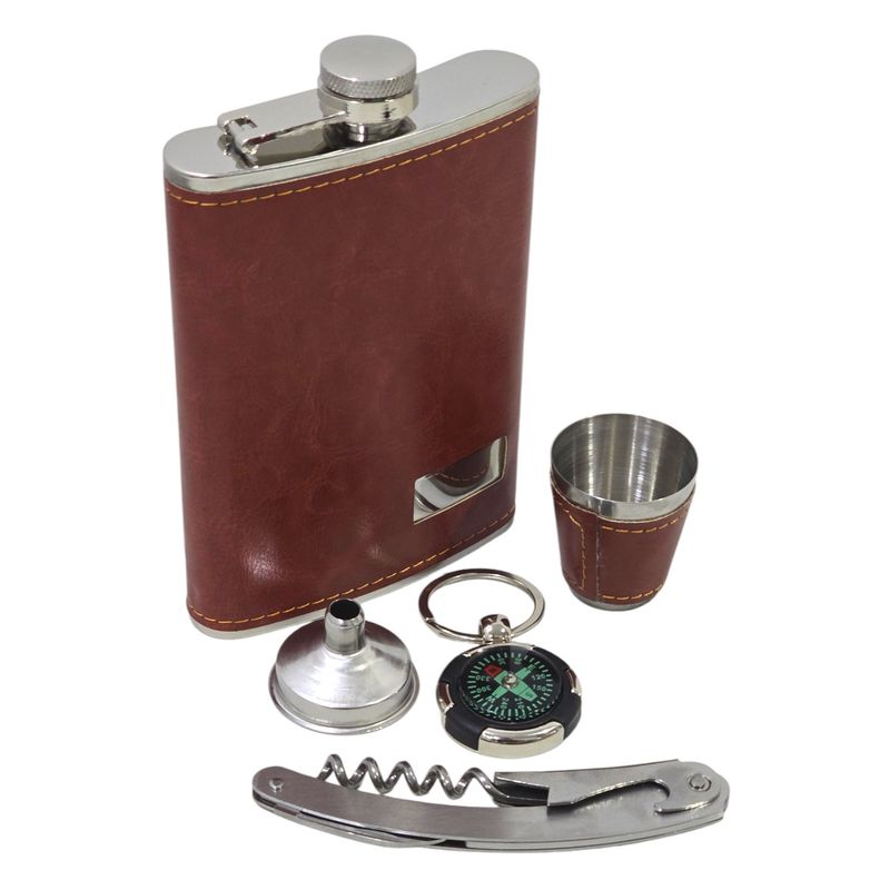 GENERICO - Set Petaca Licores 9oz Vaso Shot 5 accesorios