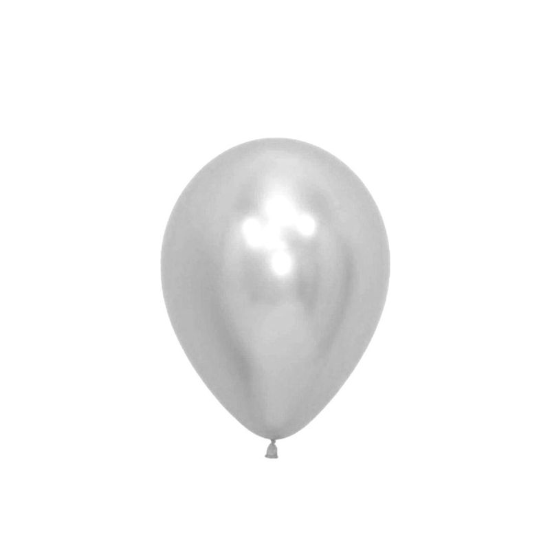GENERICO - GLOBO 5 CHROME PLATEADO X25 UNID