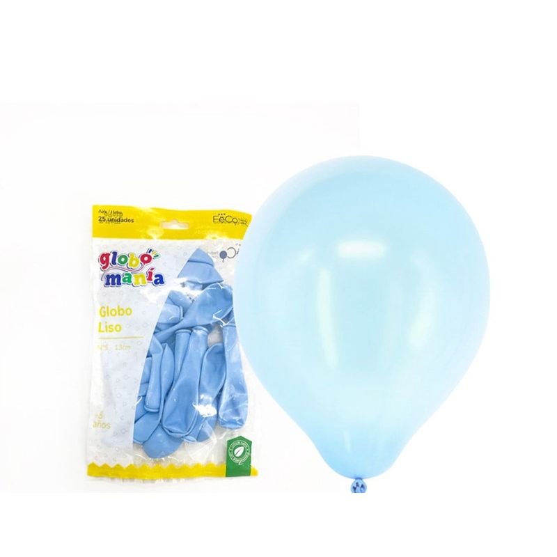 GENERICO - GLOBO 5 PASTEL CELESTE X25 UNID