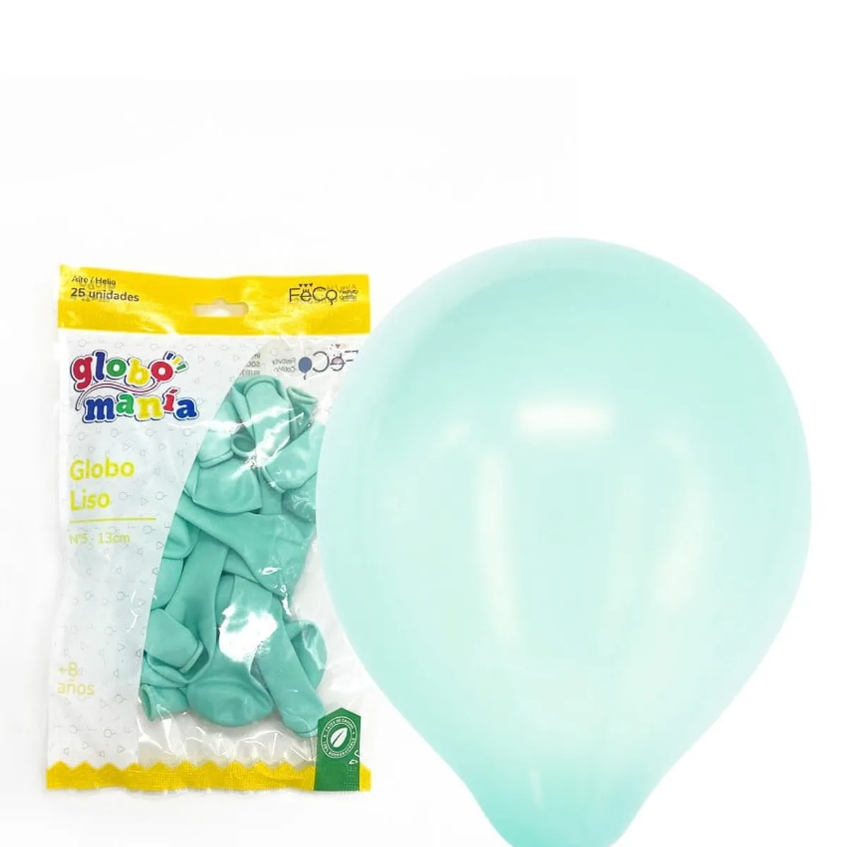 GENERICO - GLOBO 5 PASTEL MENTA X25 UNID