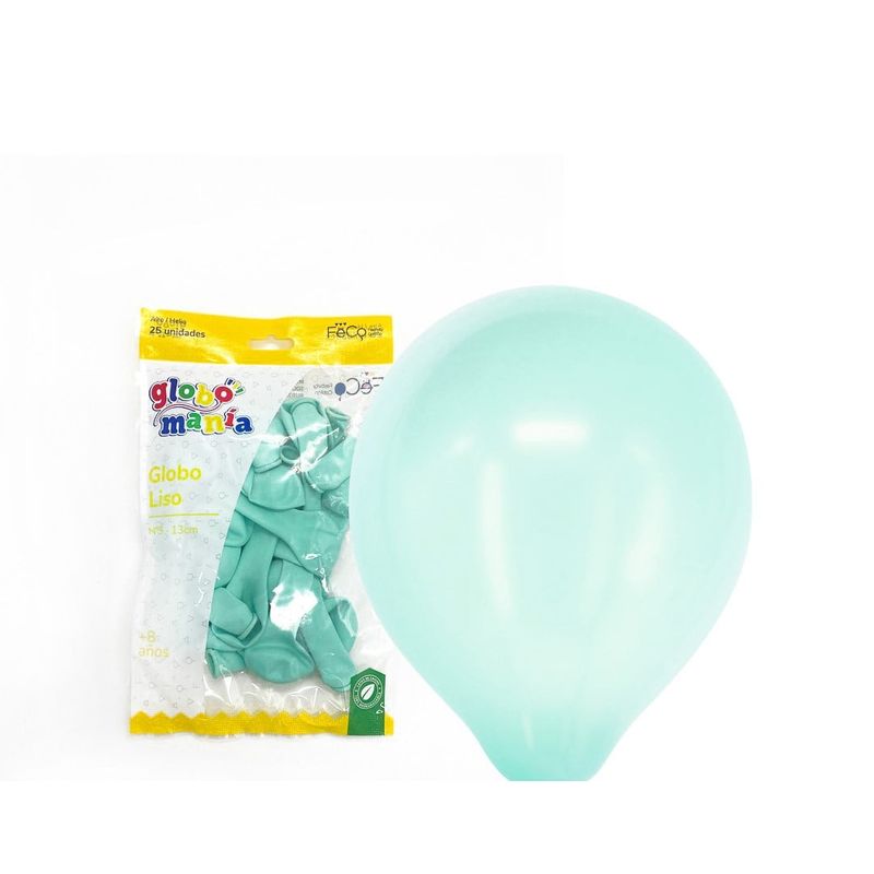 GENERICO - GLOBO 5 PASTEL MENTA X25 UNID