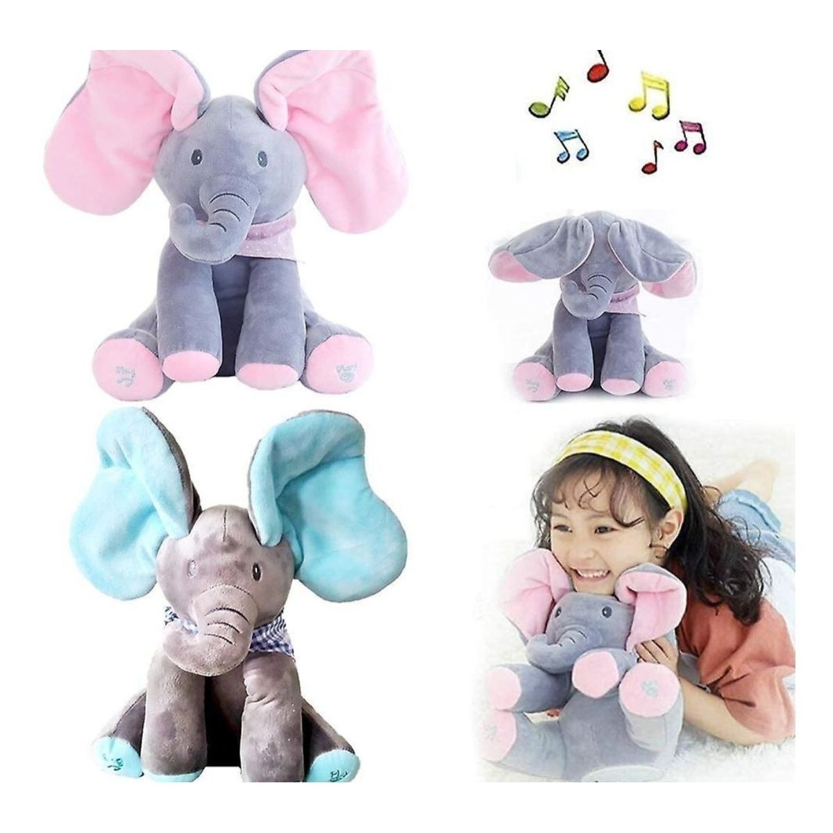 GENERICO - Elefante Peek A Boo Interactivo Flappy Sing & Play