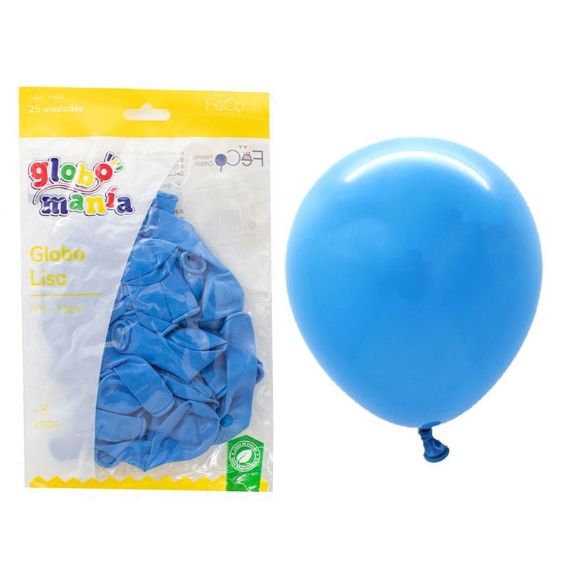 GENERICO - GLOBO 5 STANDAR CELESTE X25 UNI