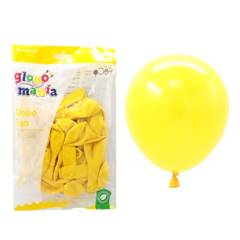 GENERICO - GLOBO 5 STANDARD AMARILLO X25 UNI