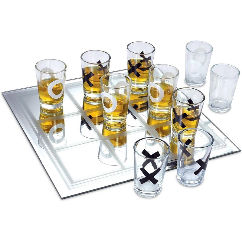 GENERICO - Juego de Shot Gato Tik Tac Toe 9 vasos Chupito