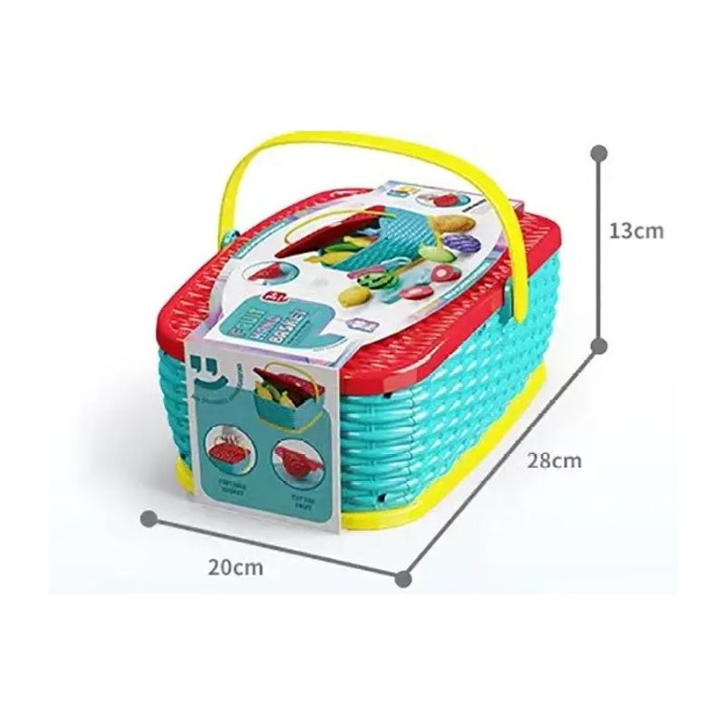 GENERICO - Juguete Didáctico Canasta de Picnic Frutas Cortar