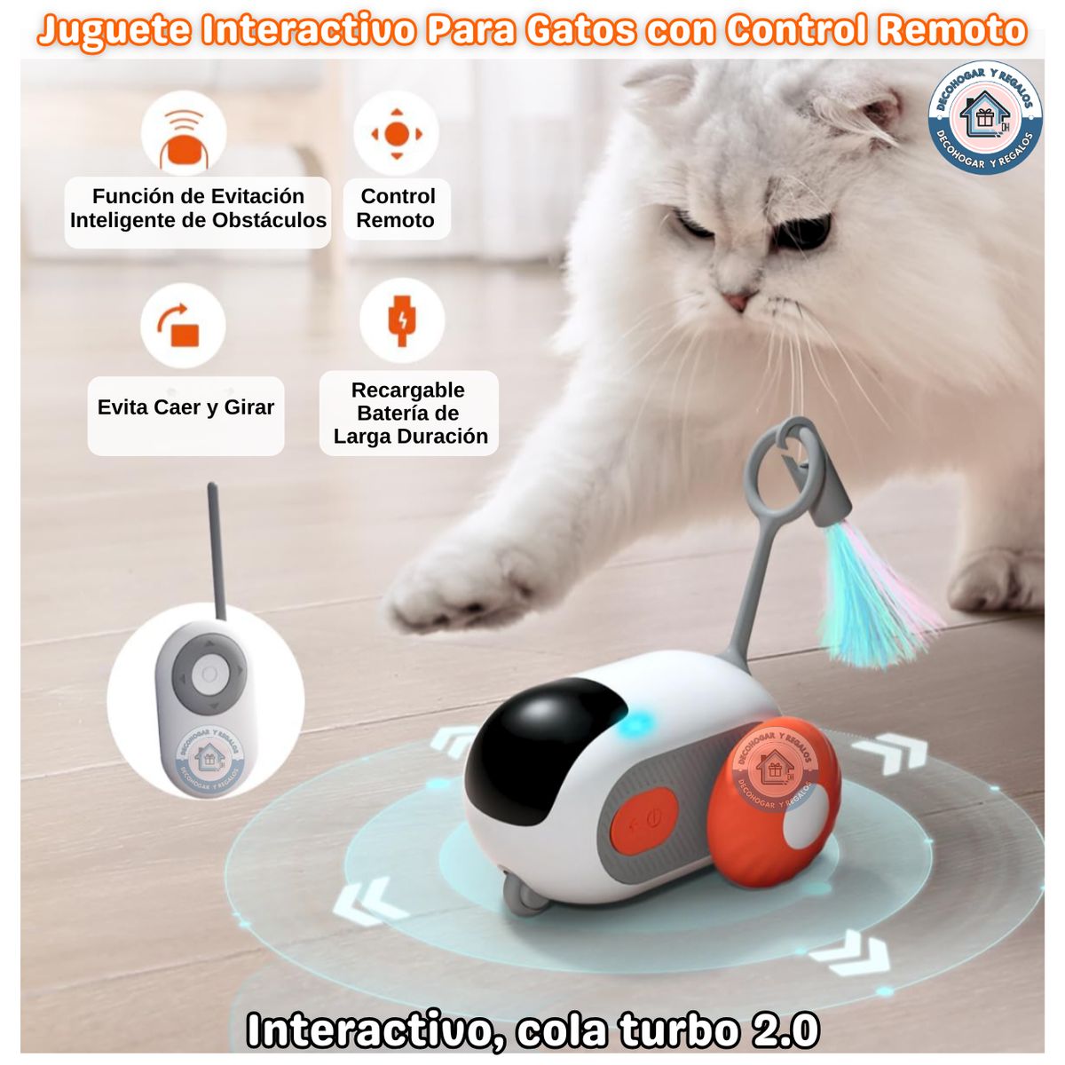 GENERICO - Juguete Car Interactivo Inteligente Gatos Con Control Remoto