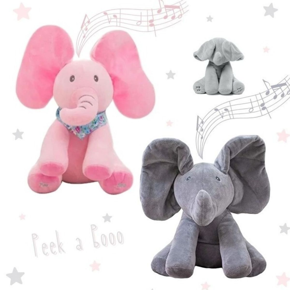 GENERICO - Elefante Peek A Boo Interactivo Flappy Sing & Play