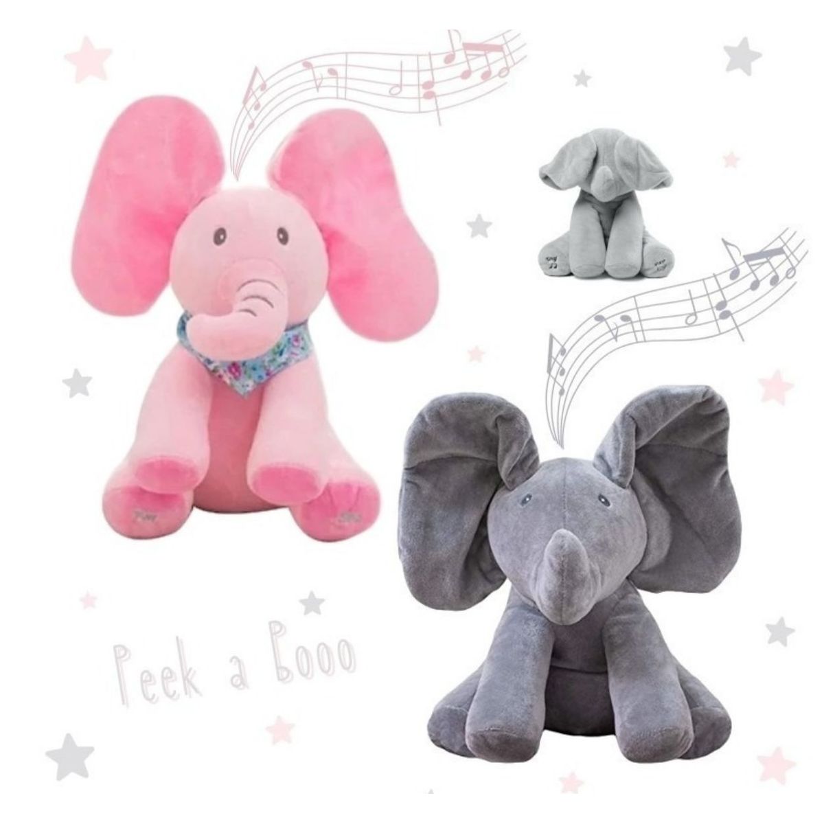 GENERICO - Elefante Peek A Boo Interactivo Flappy Sing & Play