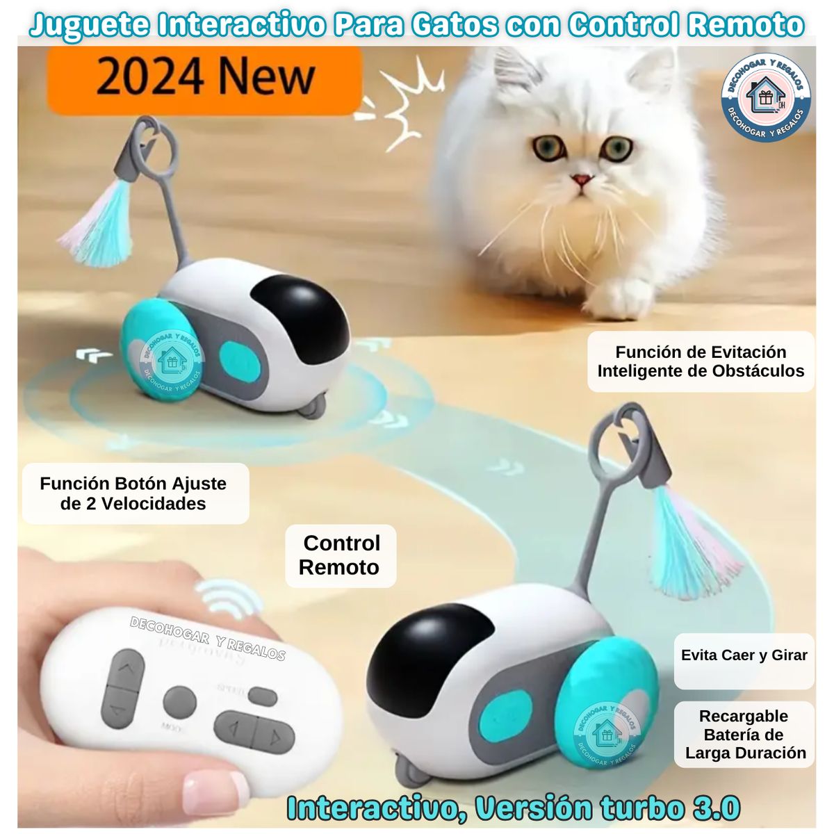 GENERICO - Juguete Car Interactivo Inteligente Gatos Con Control Remoto