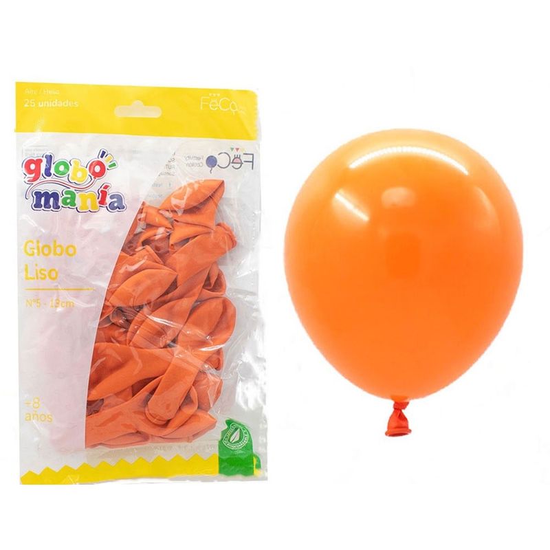 GENERICO - GLOBO 5 STANDARD NARANJO X25 UNI