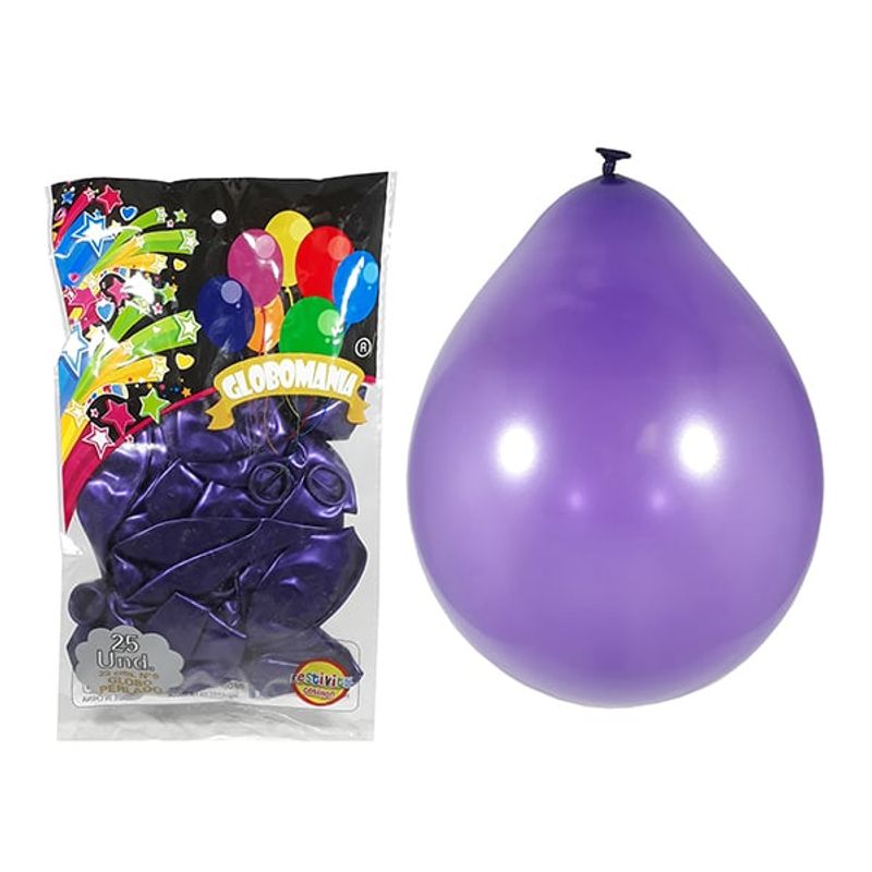 GENERICO - GLOBO 09 STANDARD PERLADO MORADO X 25 UNI