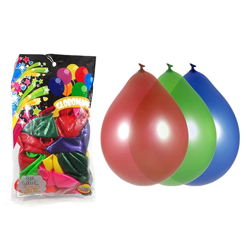 GENERICO - GLOBO 09 STANDARD PERLADO SURTIDO X 25 UNI