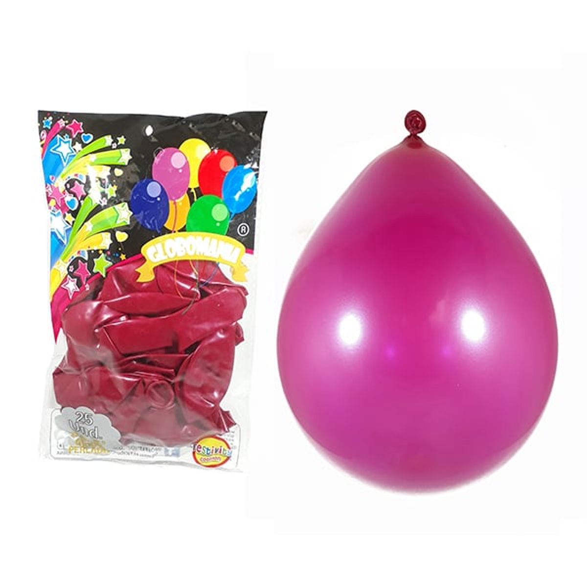 GENERICO - GLOBO 09 STANDARD PERLADO FUCSIA X 25 UNI
