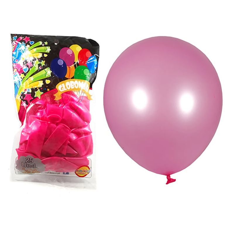 GENERICO - GLOBO 09 STANDARD PERLADO ROSADO X 25 UNI