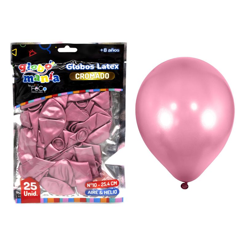 GENERICO - GLOBO 10 CHROME FUCSIA X25UNI