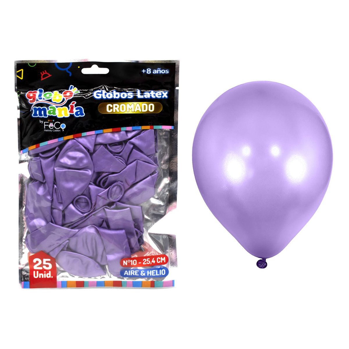 GENERICO - GLOBO 10 CHROME MORADO X25UNI