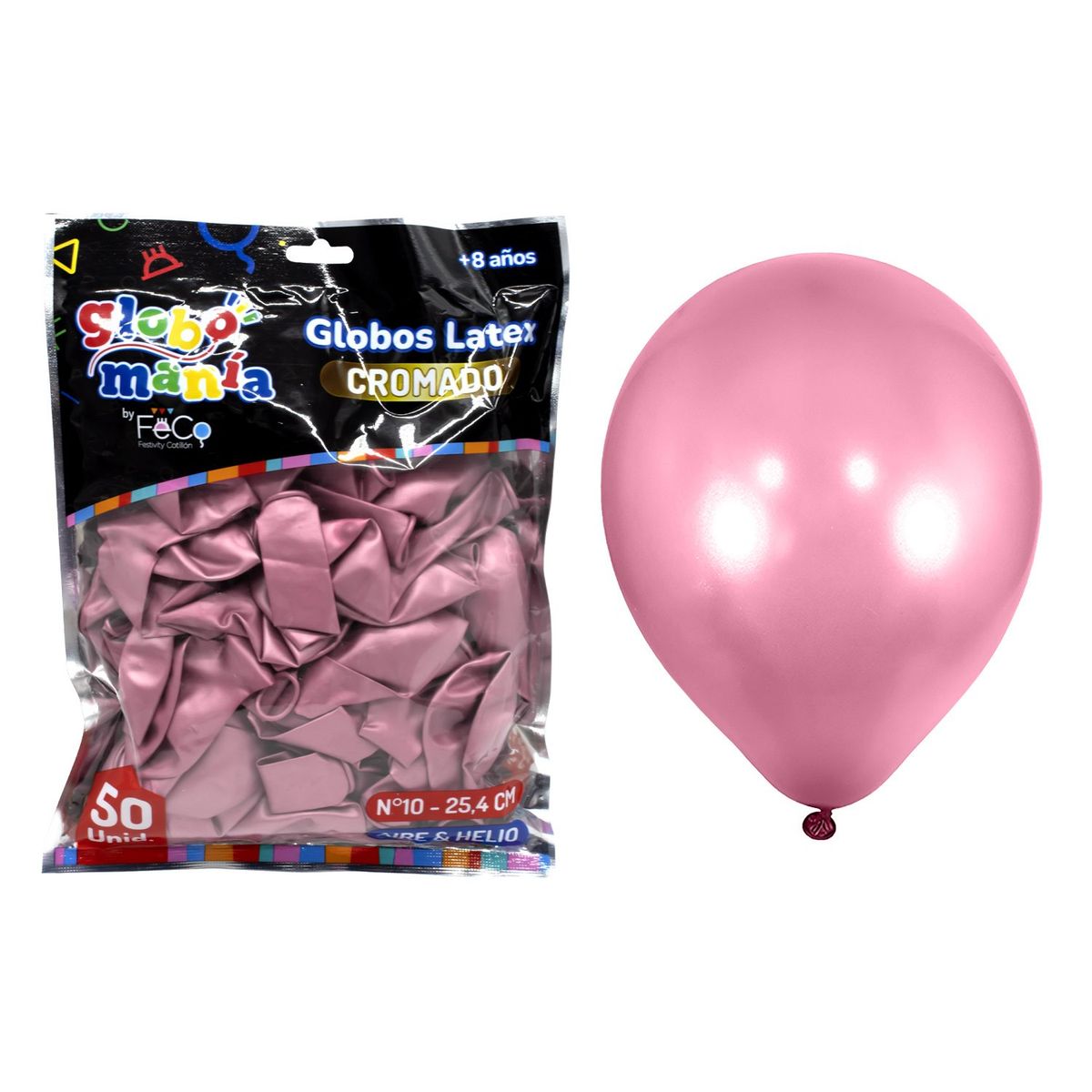 GENERICO - GLOBO 10 CHROME FUCSIA X50UNI