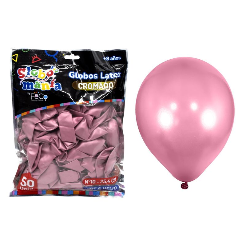 GENERICO - GLOBO 10 CHROME FUCSIA X50UNI