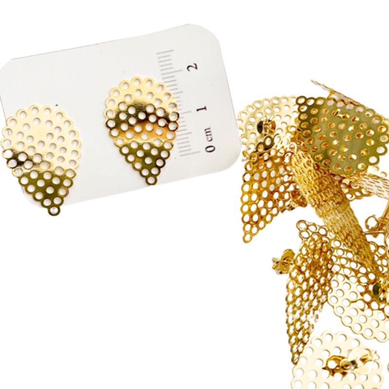 GENERICO - Set De 6 Pares De Bases De Aros Con Baño De Oro Modelos 8