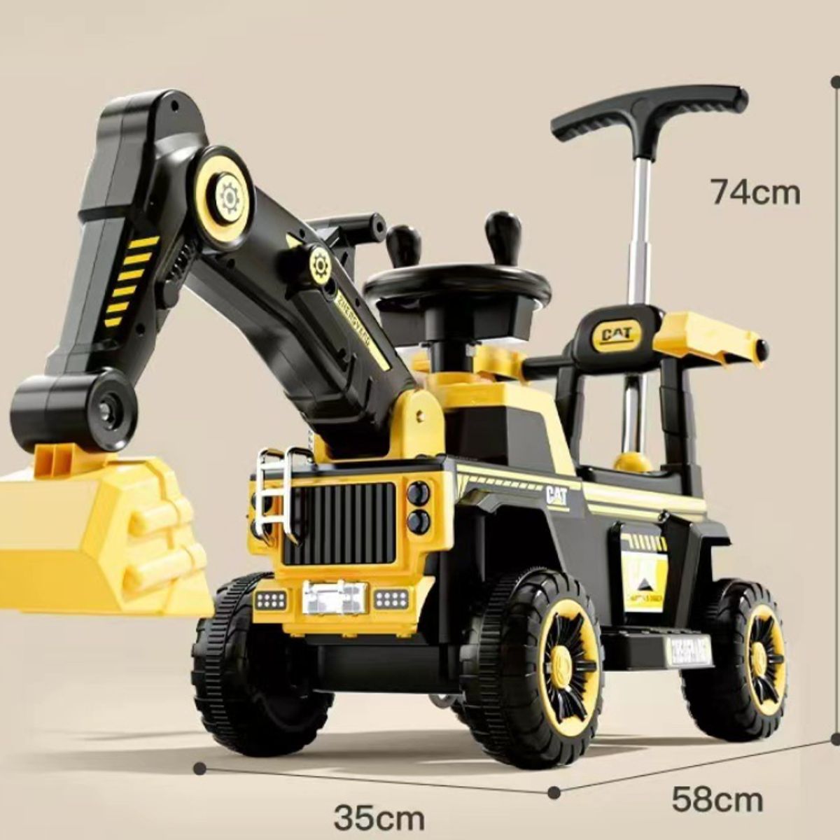 U BUY - Excavadora para niños coche tamaño extra grande Amarillo