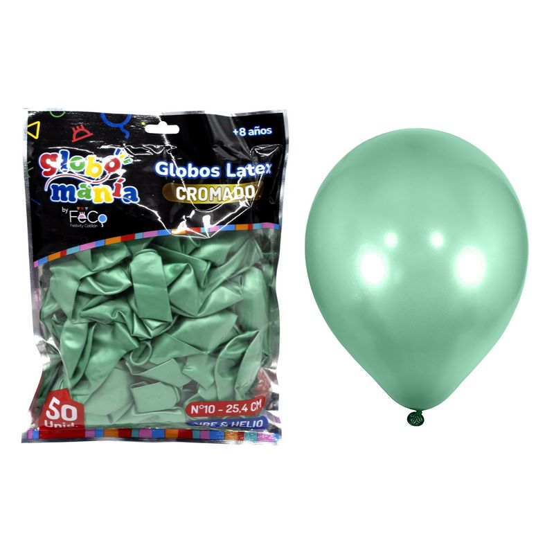 GENERICO - GLOBO 10 CHROME VERDE X50UNI