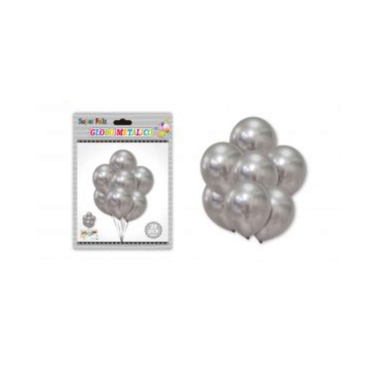 GENERICO - GLOBOS CROMADOS 30 CM 25 PCS