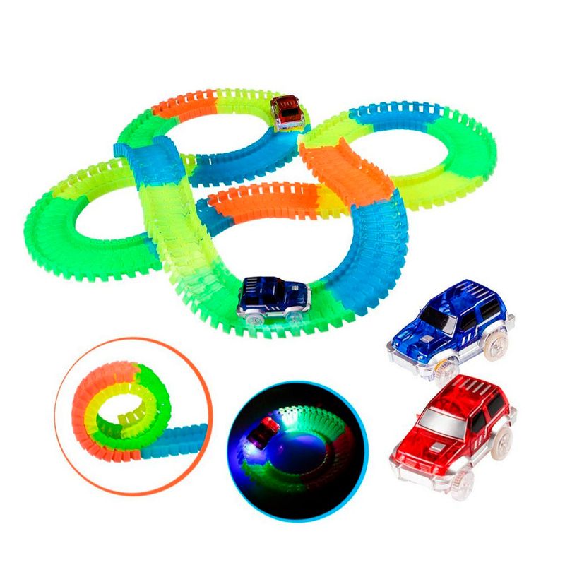 GENERICO - Autopista Luminosa Flexible Didáctica 165 piezas 240 cm
