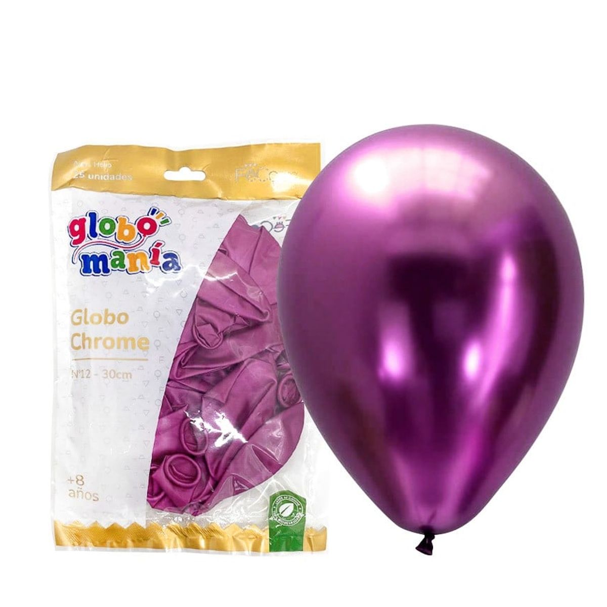 GENERICO - GLOBO 12 CHROME FUCISA X25 UNID