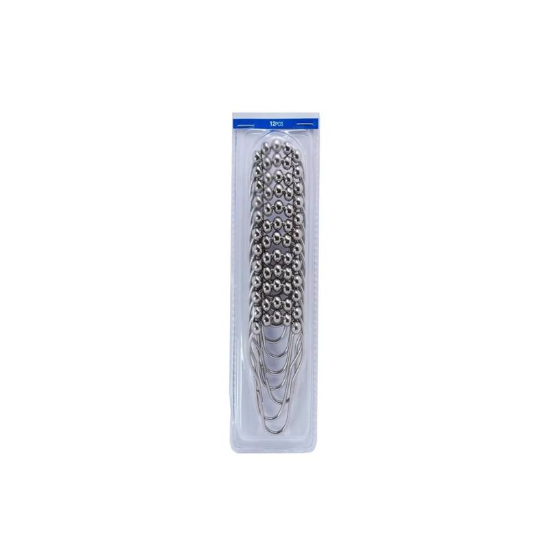 GENERICO - Set 12 Ganchos Argollas Para Cortinas De Ducha Cromadas