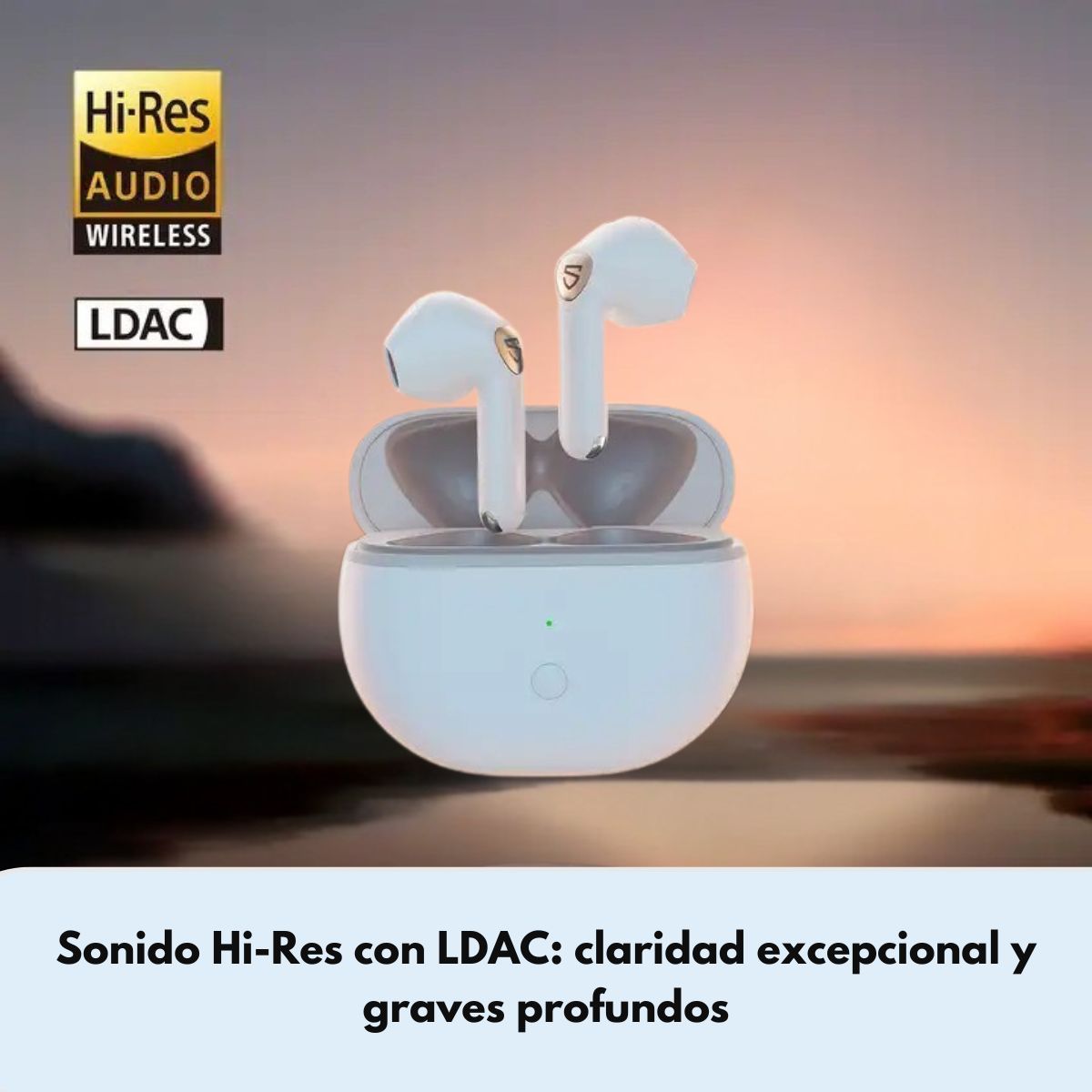 SOUNDPEATS - Audífonos SoundPEATS Air3 Deluxe HS HiFi LDAC Bluetooth 5.2 Blanco