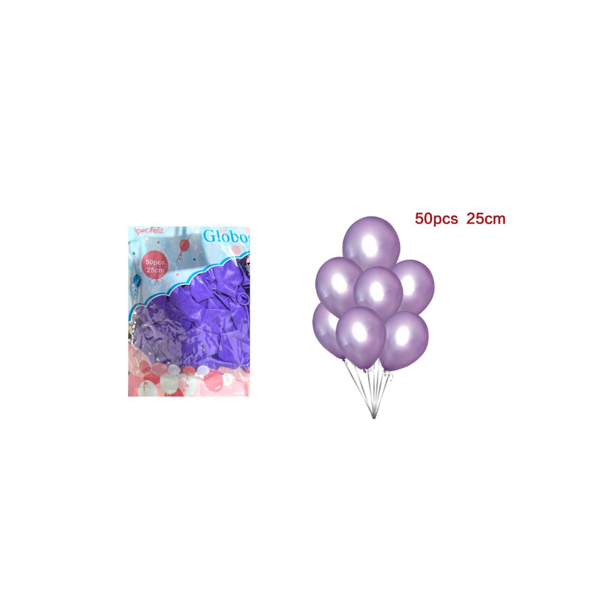 GENERICO - GLOBOS LATEX 25 CM 50 PCS