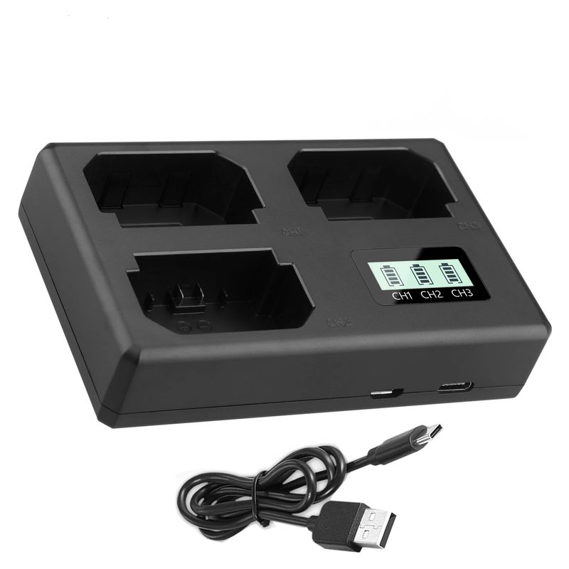 AZULAMAR - Triple Usb Cargador P Sony Np-fz100 Batería Fx30 FX3 A7IV A9 A1