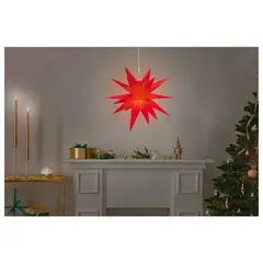 GENERICO - ESTRELLA 3D plástica LED 44cm roja