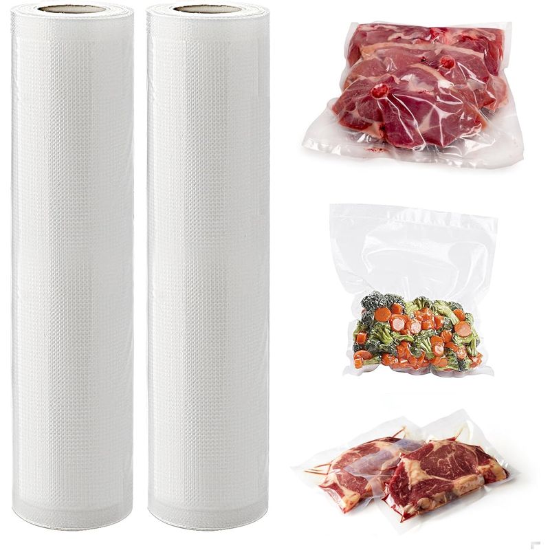 KUANGYE - 2 Rollo bolsas Para Aspiradora De Alimentos 20cmX 15m