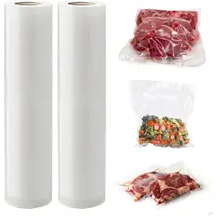 KUANGYE - 2 Rollo bolsas Para Aspiradora De Alimentos 20cmX 15m