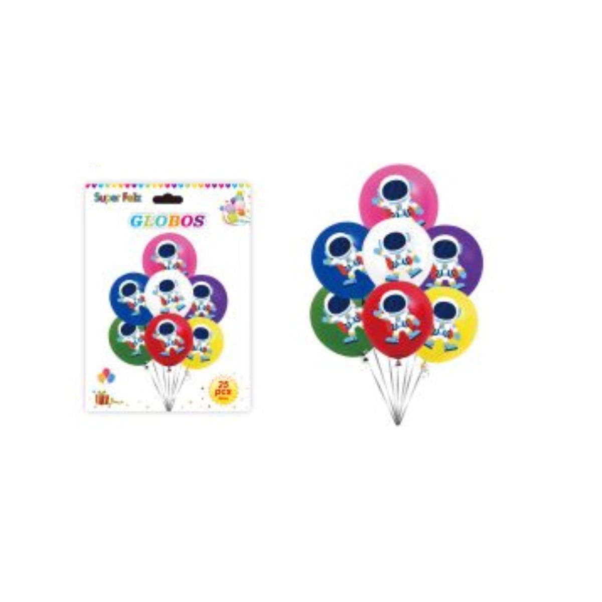 GENERICO - GLOBOS ASTRONAUTA 30 CM 25 PCS