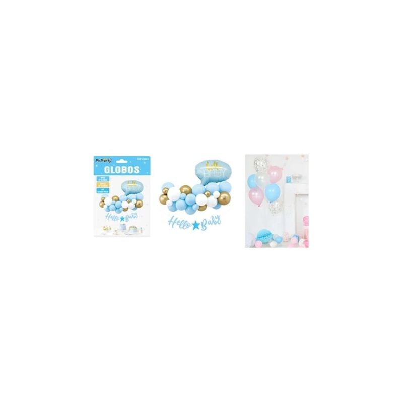 GENERICO - Set De Globos Látex Baby Shower Azul 31pcs