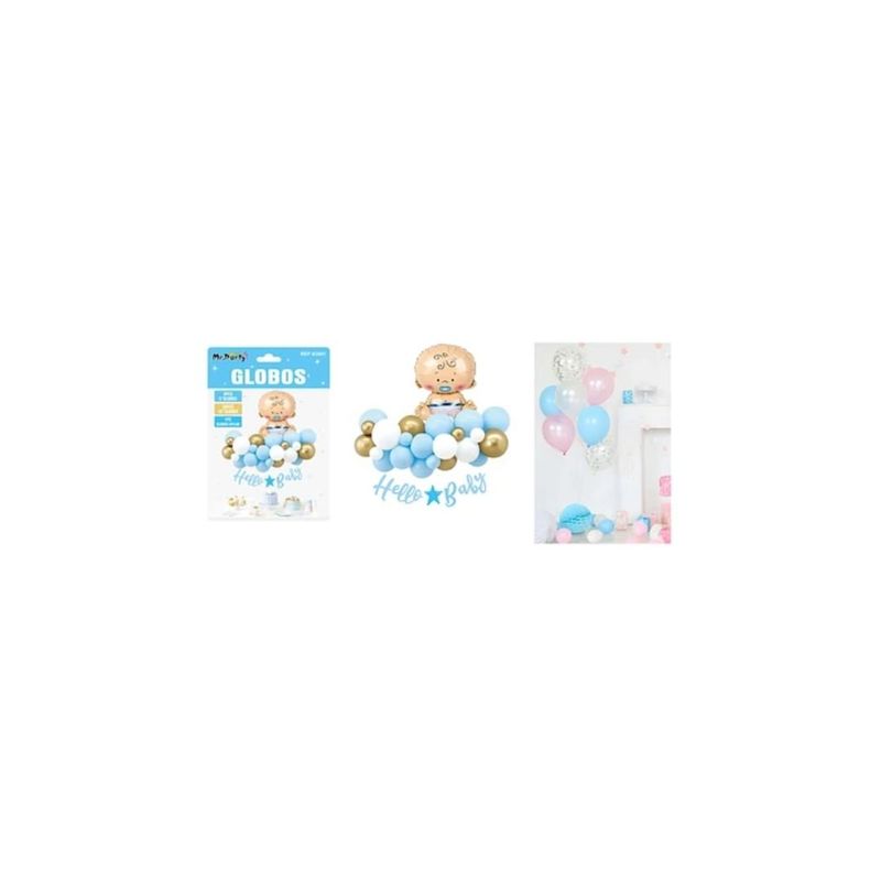 GENERICO - Set De Globos Látex Baby Shower Azul 31pcs