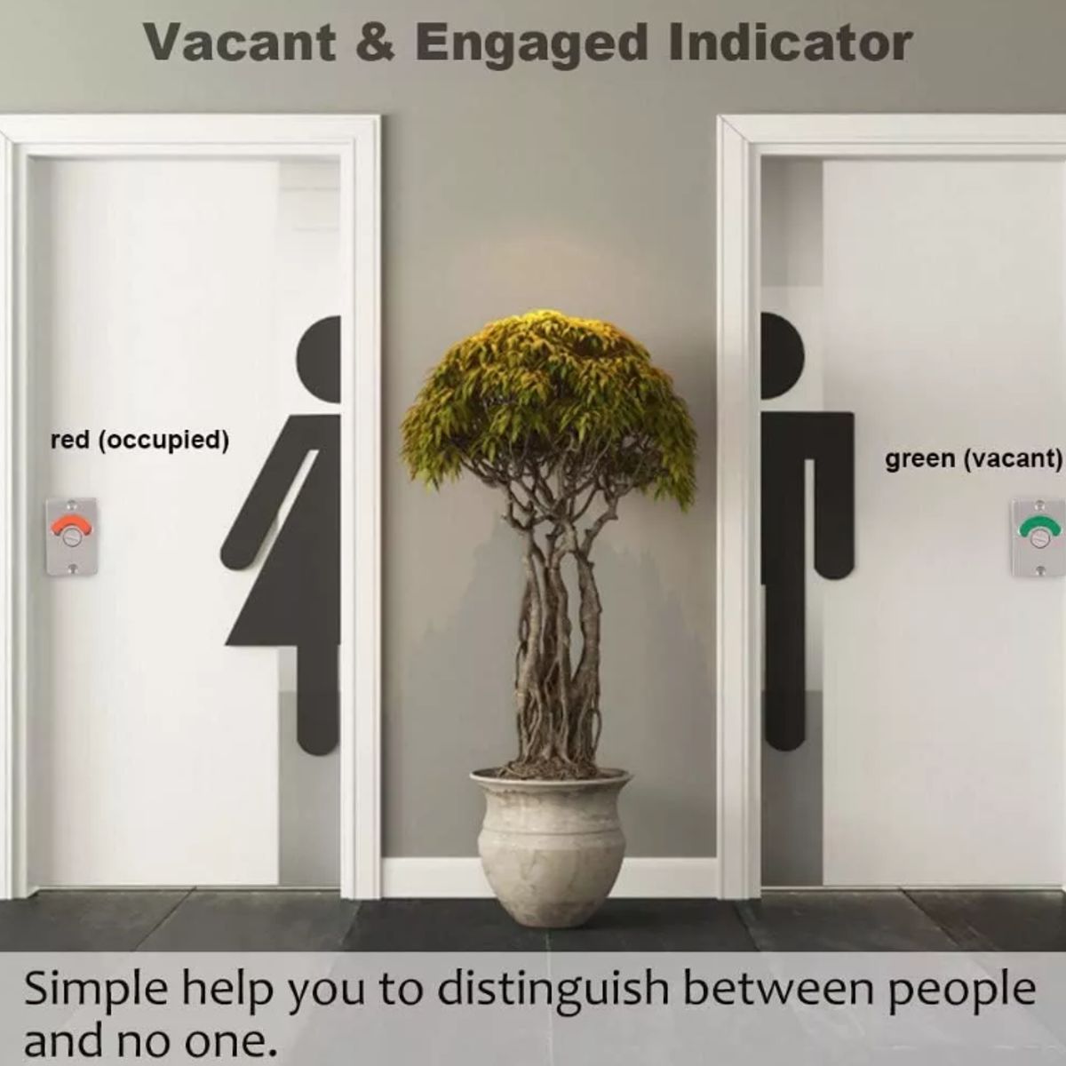 KUANGYE - Cerradura Indicadora De Puerta Para Baño Público Vestidor