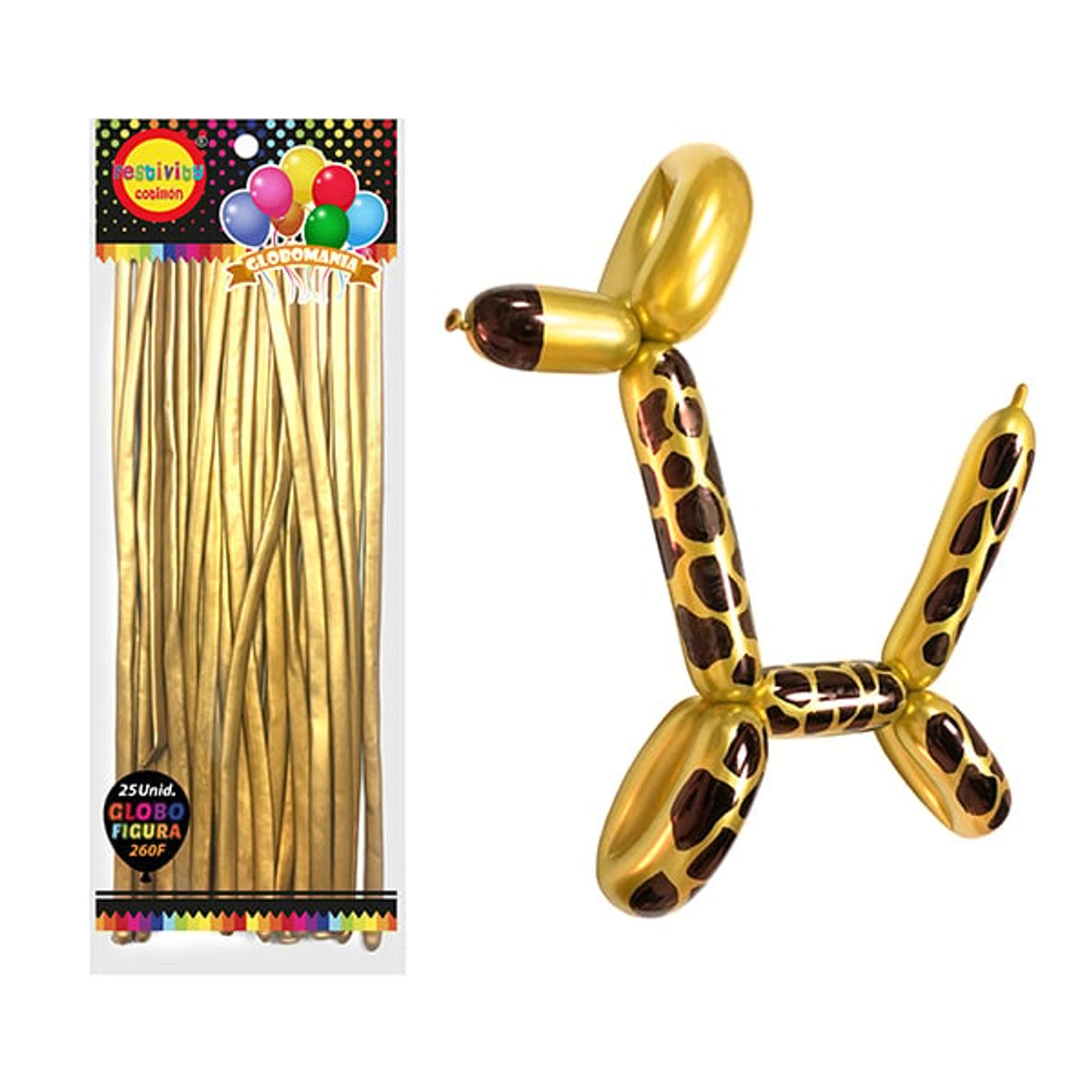 GENERICO - GLOBO FIGURA CHROME DORADO X25 UNI