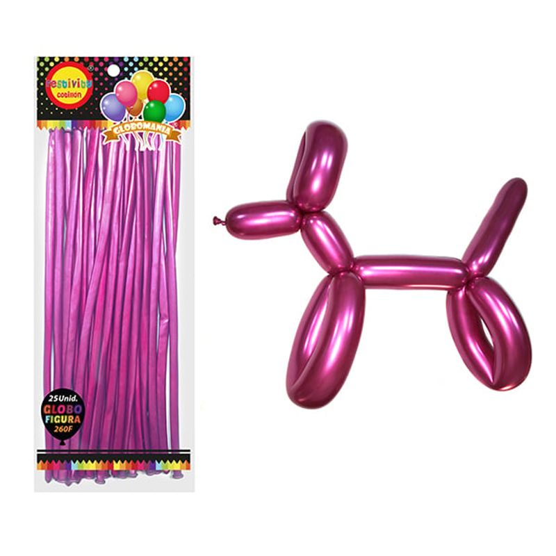 GENERICO - GLOBO FIGURA CHROME FUCSIA X25 UNI