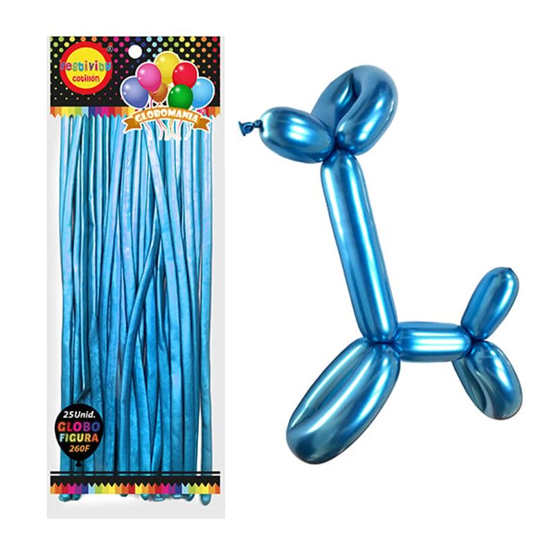 GENERICO - GLOBO FIGURA CHROME AZUL X25 UNI