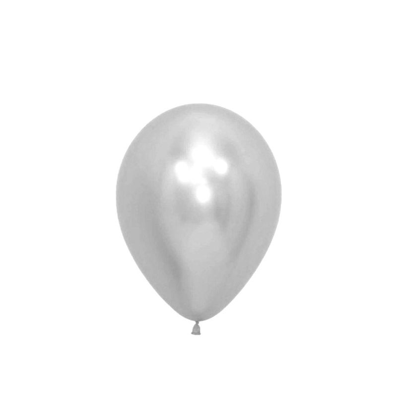 GENERICO - GLOBO 5 CHROME PLATEADO X25 UNID